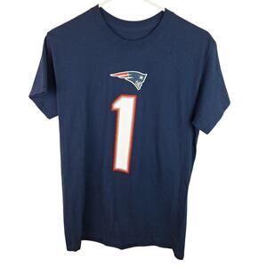 Team Apparel Cam Newton #1 New England Patriots Blue Men's T-Shirt Size Small